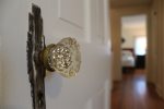 Hallway with closeup of door knob